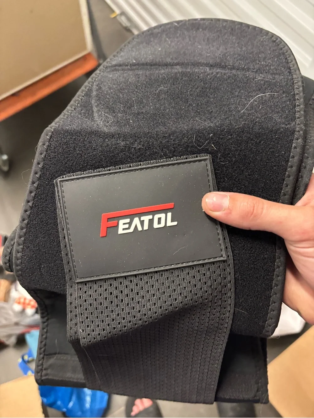 FEATOL Lumbar Support Belt Back Brace Adjustable Compression Black Unisex